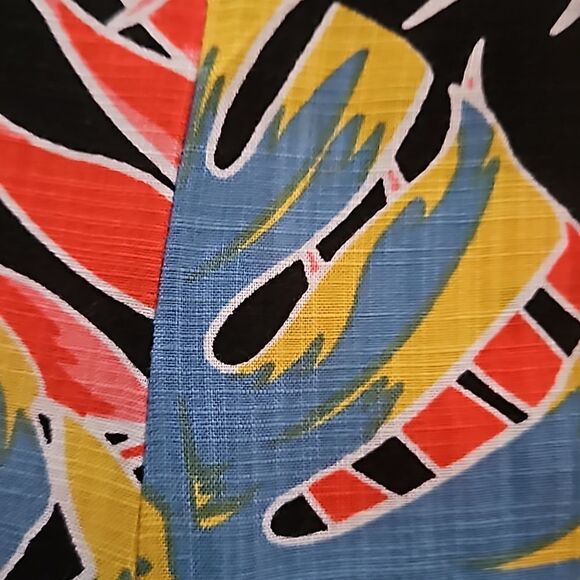 OXXO Women's Tropical Bell- Bottoms Jumpsuit Size Small Red/Blue - Picture 14 of 16